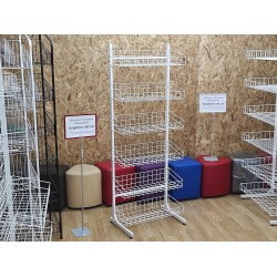 Стелаж прикасовий односторонній (6 корзин 66х26см. білий)